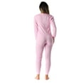 thumbnail image 3 of #followme Women's Thermal Henley Onesie - Soft and Cozy Union Suit for Winter Sleepwear and Lounging (Pink, X-Small), 3 of 3