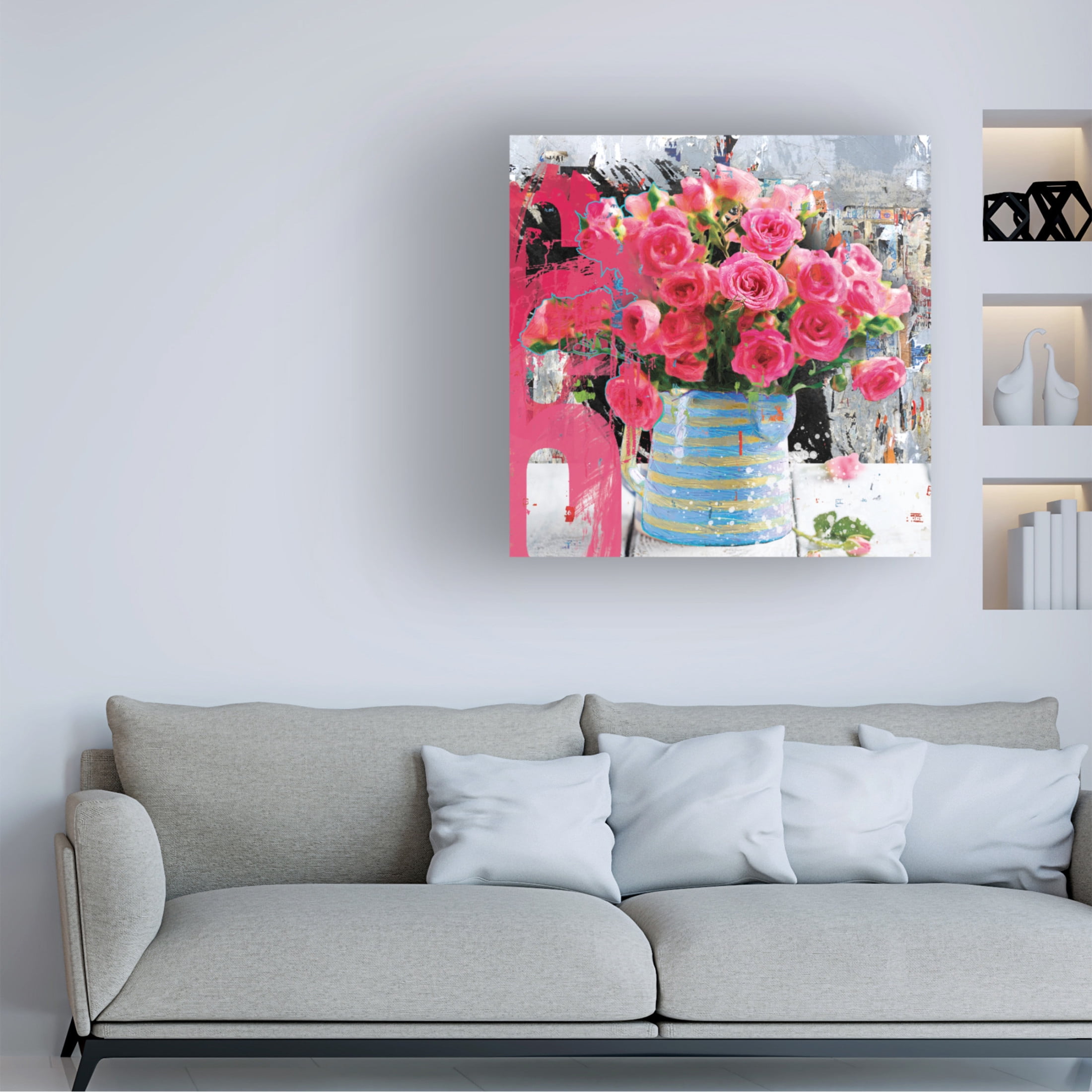 Canvas Wall Art - Porter Hastings 'Urban Bouquet 14' Wall Art for Living Room, Bedroom, or Office Décor by Trademark Fine Art - 18 x 18 Inches