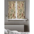 thumbnail image 5 of Rustic Botanical Curtains 45 Inch Length, Sheer Curtains for Bedroom Living Room Window Vintage Floral Wildflower Rod Pocket Voile Drapes Kitchen Curtains Small Half Window 52"x45" 2 Panels, 5 of 6