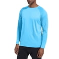 thumbnail image 2 of Men's Long Sleeve Shirts Quick Dry Moisture Wicking UV UPF Sun Protection T-Shirts for Outdoor Fishing Workout Swim Sky Blue S, 2 of 7