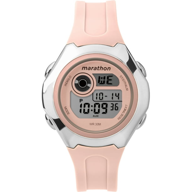 Timex Marathon by Timex Women's Digital 39mm Pink/SilverTone Watch