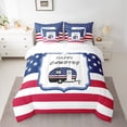 thumbnail image 2 of jejeloiu Happy Camping 7 Pieces Bedding Comforter Set,Camper Car Rv Full Bedding Set,Red Stripes Kawaii Stars Fitted Sheet Flat Sheet For Boyw Girls,Ultra Soft Home Decor Reversible, 2 of 8