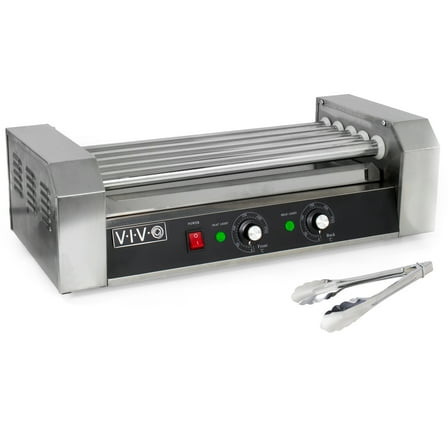 VIVO Electric 12 Hot Dog & Five (5) Roller Grill Cooker Warmer Machine