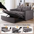 thumbnail image 5 of Anpport 3-in-1 Convertible Sleeper Sofa Bed, Pull-Out Loveseat Couch with Adjustable Back for Small Spaces, Velvet Fabric, 55", Dark Gray, 5 of 6
