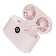 thumbnail image 2 of Ventilador humidificador pequeño Ticfox 2 en 1 recargable por USB viento fuerte color rosa, 2 of 12