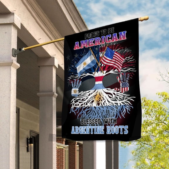 Flag Proud American Argentine Root U.S Argentina Friendship House Flag, Double-Sided Decorative Outdoor Flag, Polyester Yard Flag 29.5 x 39.5 in