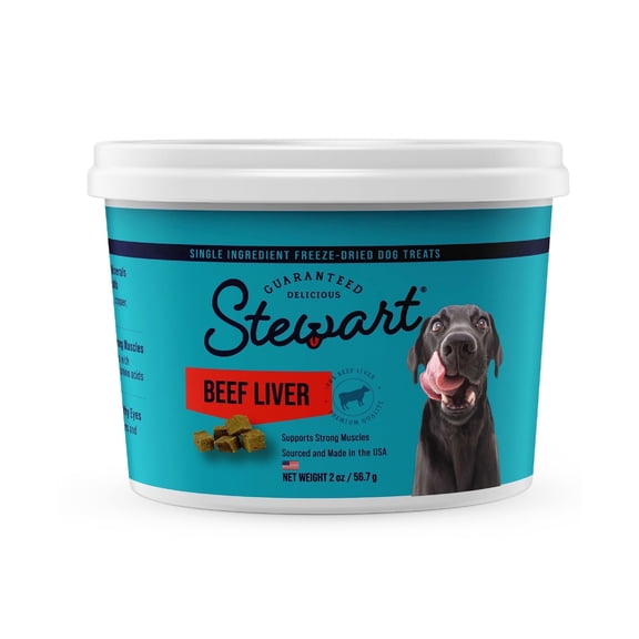 Stewart Freeze Dried Beef Liver Pet Treats for Dogs, 2 oz Tub