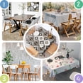 thumbnail image 4 of Brown Geometric Triangle Diamond Pattern Square Tablecloth,Waterproof Square Table Cover,Wipeable Spillproof Washable Table Cover for Home Kitchen Party Decor 60"x60"(152x152cm), 4 of 6