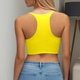 thumbnail image 4 of Womens Bikini Top Women's Solid Color Vintage Neck Tie Knot Back Soft Padding Bikini Top Swimsuit Bathing Suit Top Yellow XL, 4 of 5