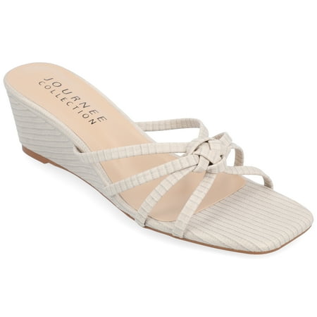 

Journee Collection Womens Blayke Multi Strap Slip On Wedge Sandals