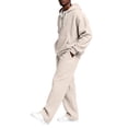 thumbnail image 4 of Migroa Hoodies for Men Tracksuit Set - Matchingquarter Zip Pullover Sportswear & Joggers Sweatpants, Versatile Athletic Casual Wear in Solid Colors , Beige L, 4 of 8