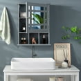 thumbnail image 4 of Gymax Mirrored Medicine Cabinet Bathroom Wall Mounted Storage W/Adjustable Shelf Grey, 4 of 10