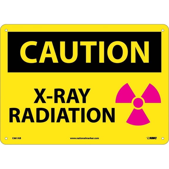 NMC Signs C661Ab, Caution X-Ray Radiation Sign, 10 X 14, Aluminum .040