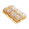 thumbnail image 1 of Recipiente para servir nueces de , tazones para servir refrigerios divididos, multiusos, bandeja de frutas secas con tapa para refrigerios, 6 cuadrícula de oro, 1 of 8