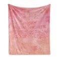 thumbnail image 1 of Bridal Shower Soft Flannel Fleece Throw Blanket, Bride Invitation Grunge Abstract Backdrop Floral Design Print, Cozy Plush for Indoor and Outdoor Use, 70" x 90", Pale Pink and Salmon, by Ambesonne, 1 of 6