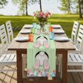 thumbnail image 4 of Table Runners 70 Inches Long Dress Scarves, Easter Bunny Farmhouse Coffee/Dining/Kitchen Table Decor, Holiday Table Runner, Colorful Eggs Cute Rabbit Green Country Wooden 13x70 Inch, 4 of 9