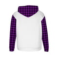 thumbnail image 4 of Lorytime Men's Hoodies Oversized Plaid Fleece Streetwear Sweatshirt Long Sleeve Drawstring Pullover with Pocket Tops Purple XL, 4 of 5