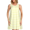 thumbnail image 1 of Fotbe Lemon Yellow Checkboard Vestido de Verano sin Mangas para Mujer – Vestido Midi Línea A, Estilo Camiseta Floral, Vestido Playero Casual y Fluido, 1 of 7