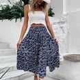 thumbnail image 3 of Casual and refreshing blue floral print midi skirt for vacation, 3 of 5