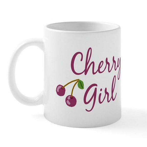 CafePress - Cherry Girl Mug - 11 oz Ceramic Mug - Novelty Coffee Tea Cup