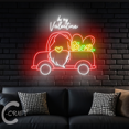 thumbnail image 3 of C-CRAFT Gnome Rose Truck Neon Led Light Up 38 inch for Valentine Party Wall Decor, 3 of 5