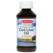 De La Cruz 100% Pure Wild-Caught Icelandic Cod Liver Oil, Omega 3 Fish Oil Supplement, 4 FL oz