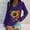 Purple, variant on Bovemsi Women's Fashionable Casual V Neck Sunflower Print Long Sleeve Top T Shirt, Gray Summer Women's Long Sleeve T-Shirts, XL