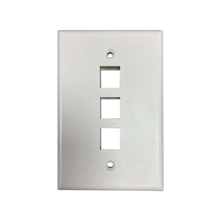 Tripp Lite Safe-IT 3-Port Single-Gang Keystone Plate Ivory Matte N042AB003IVM