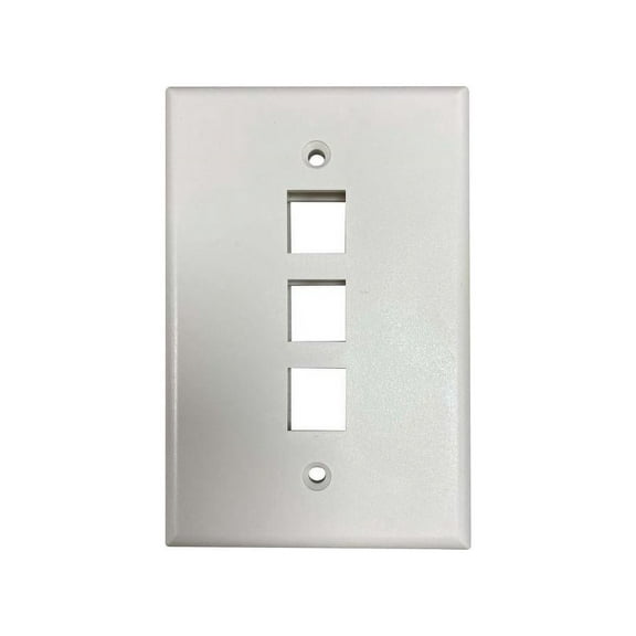 Tripp Lite Safe-IT 3-Port Single-Gang Keystone Plate Ivory Matte N042AB003IVM