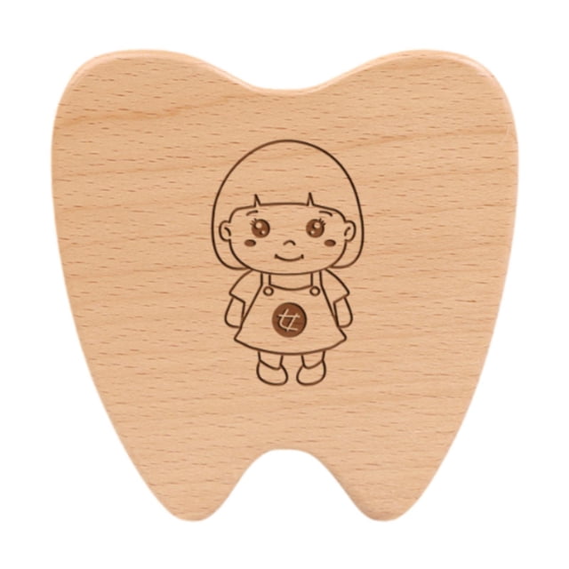 Caja de almacenamiento de dientes de bebé Saver Box Wood con compartimentos Soporte de almacenamiento de dientes Contenedor de dientes para niños para Chica