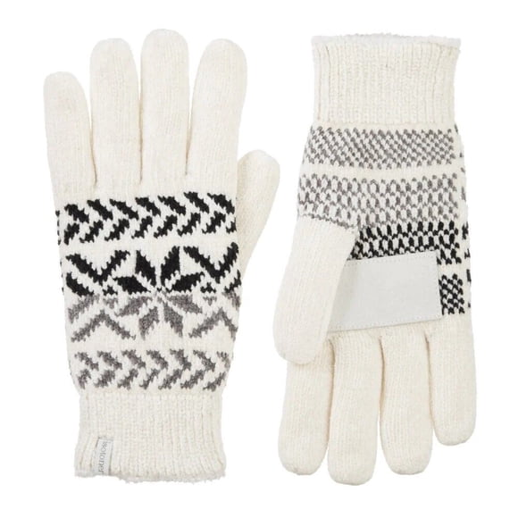 Isotoner Women’s Chenille Snowflake Gloves (Ivory, OS) - 30423