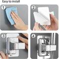 thumbnail image 3 of 2pcs Shower Bracket No Drilling, 360° Adjustable Wall Mounted Shower Bracket (Silver), 3 of 5