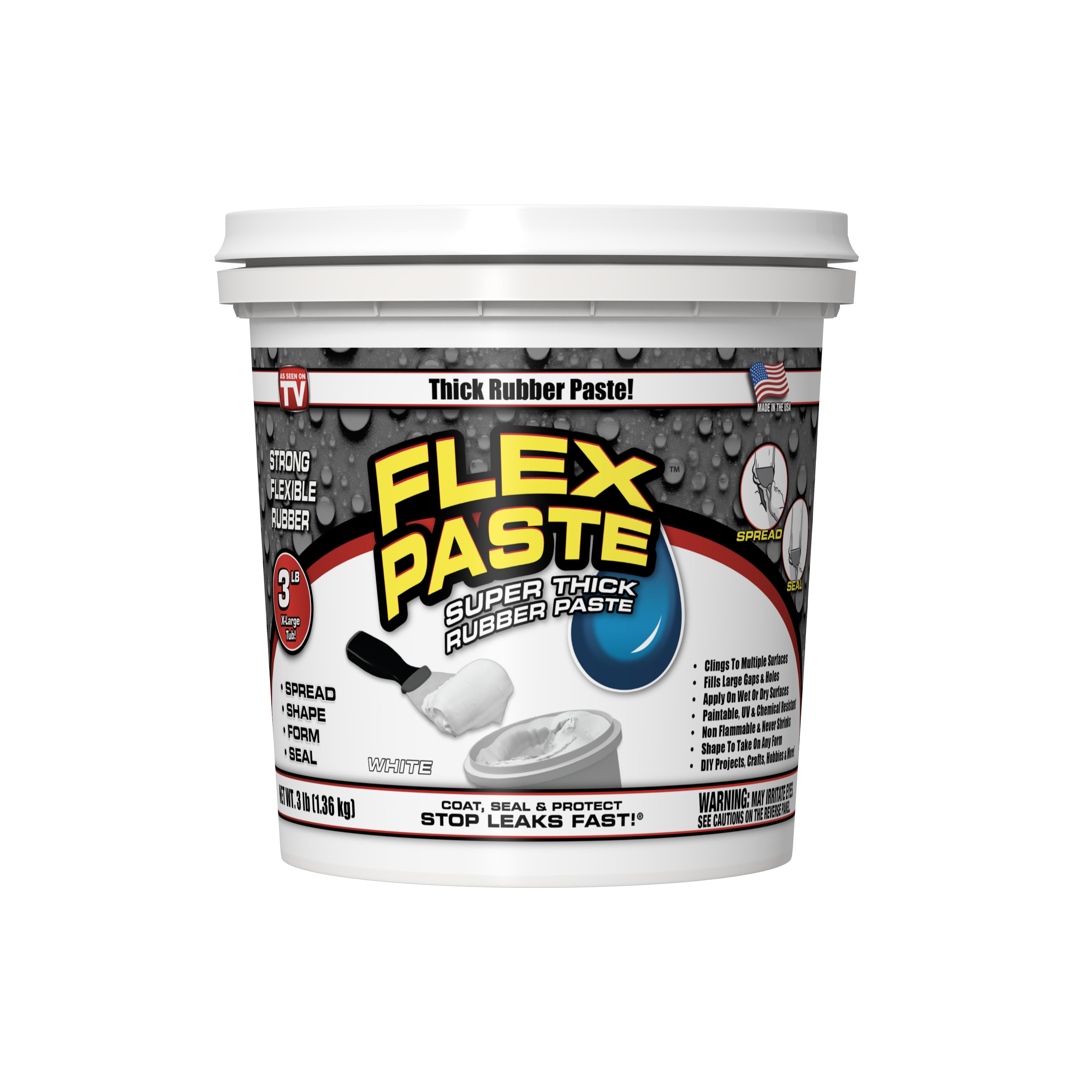Flex Paste Super Thick Rubber Paste, 3 lb, White