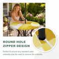 thumbnail image 4 of Round Outdoor Tablecloth with Umbrella Hole and Zipper, Yellow Geometric Tablecloth with Elastic Waterproof, Watercolor Ombre Modern Abstract Art Patio Table Covers for 45" - 54" Picnic Pool Tables, 4 of 9