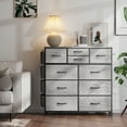 thumbnail image 4 of GIKPAL Fabric Dresser with Wood Top, Storage Tower for Bedroom & Closet, Oak, 4 of 8