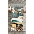 thumbnail image 3 of Ambesonne Cars Quilted Bedspread Set 2 Pcs, Limitless Speed Advert, Twin Size, Sand Brown Blue Grey, 3 of 3