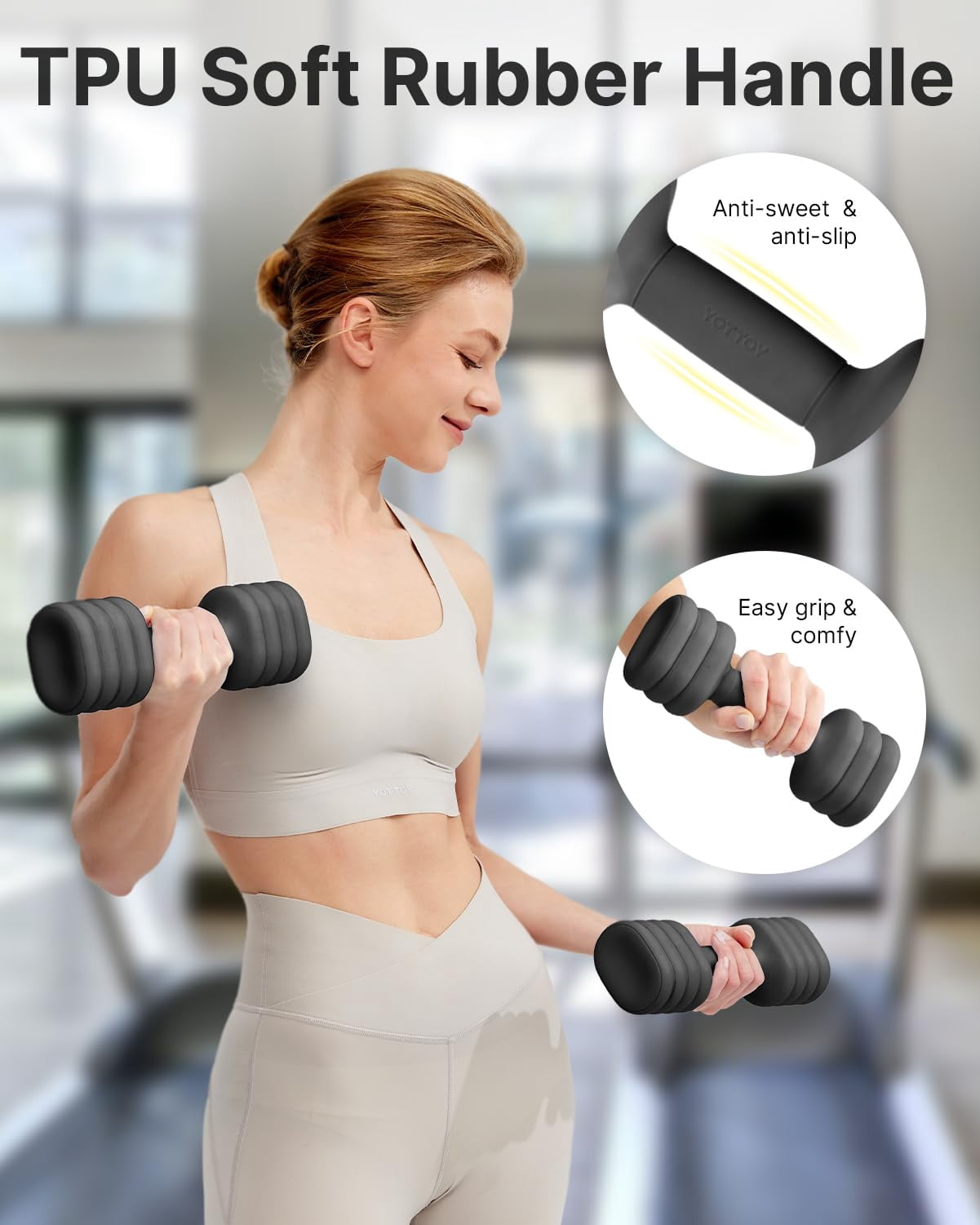 Adjustable Dumbbell Set Of 2  4-in-1 Hand Weights For Women At Home Compact Free Dumbbells With Soft Grip And Base 2-5 Lbs Each Gym