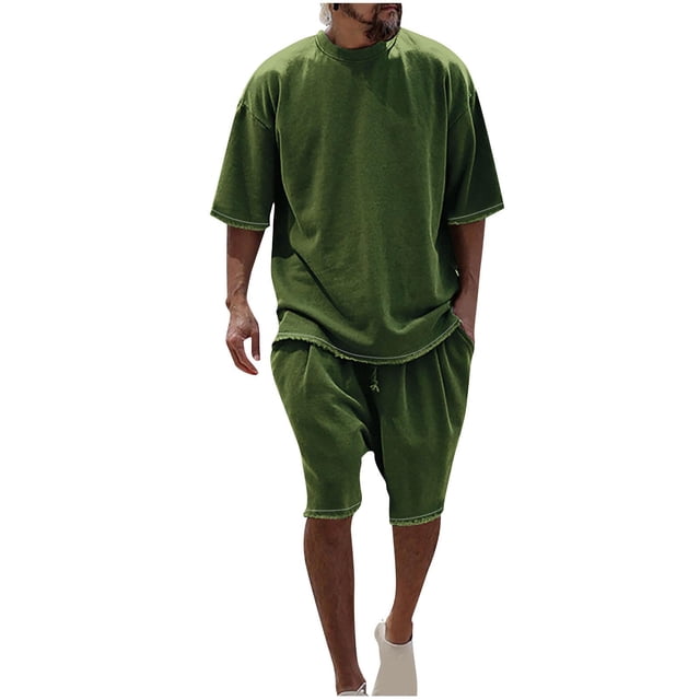 Camisas de Manga Larga para Hombres Casual Color Sólido Cuello Redondo Set de Blusa, Moda de Manga Corta para Invierno Primavera