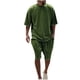 thumbnail image 1 of Camisas de Manga Larga para Hombres Casual Color Sólido Cuello Redondo Set de Blusa, Moda de Manga Corta para Invierno Primavera, 1 of 8