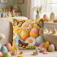 thumbnail image 6 of AURIGATE Easter Embroidered Egg & Butterfly Pillowcase, 17.72in Decorative Throw Pillow Cover, Festive Spring Easter Sofa Couch Home Decor (Multi-Pattern), 6 of 6