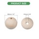 thumbnail image 2 of Paquete de 12 cuentas espaciadoras de madera natural de 50 mm, cuentas redondas de madera sin terminar de gran agujero de 10 mm, 2 of 7