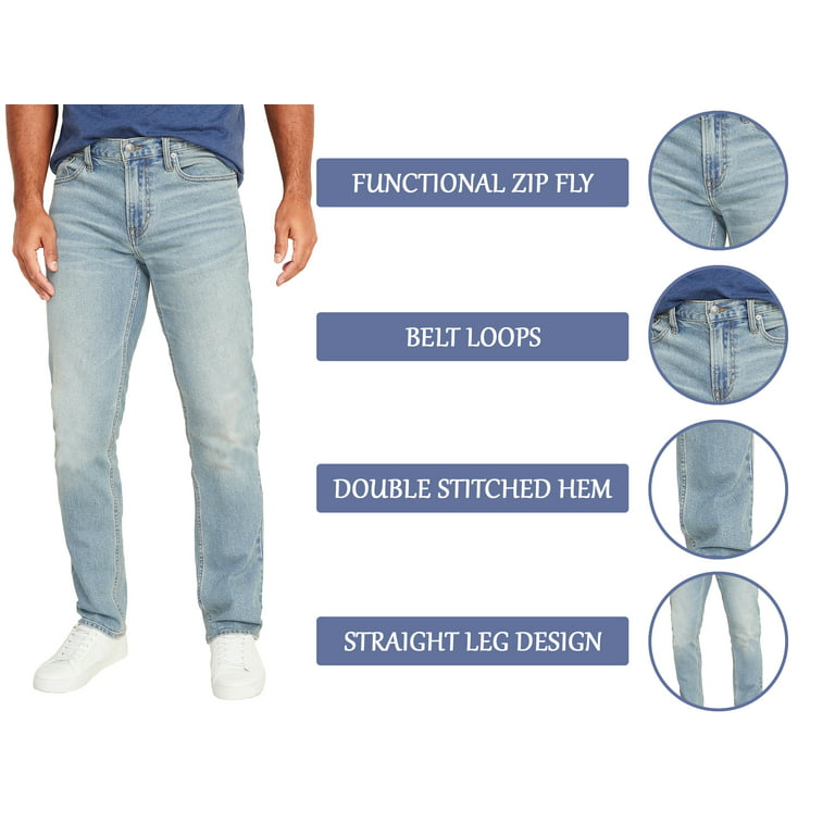 Men's 2-Pack Flex Stretch Slim Straight Jeans with 5 Pocket (Sizes