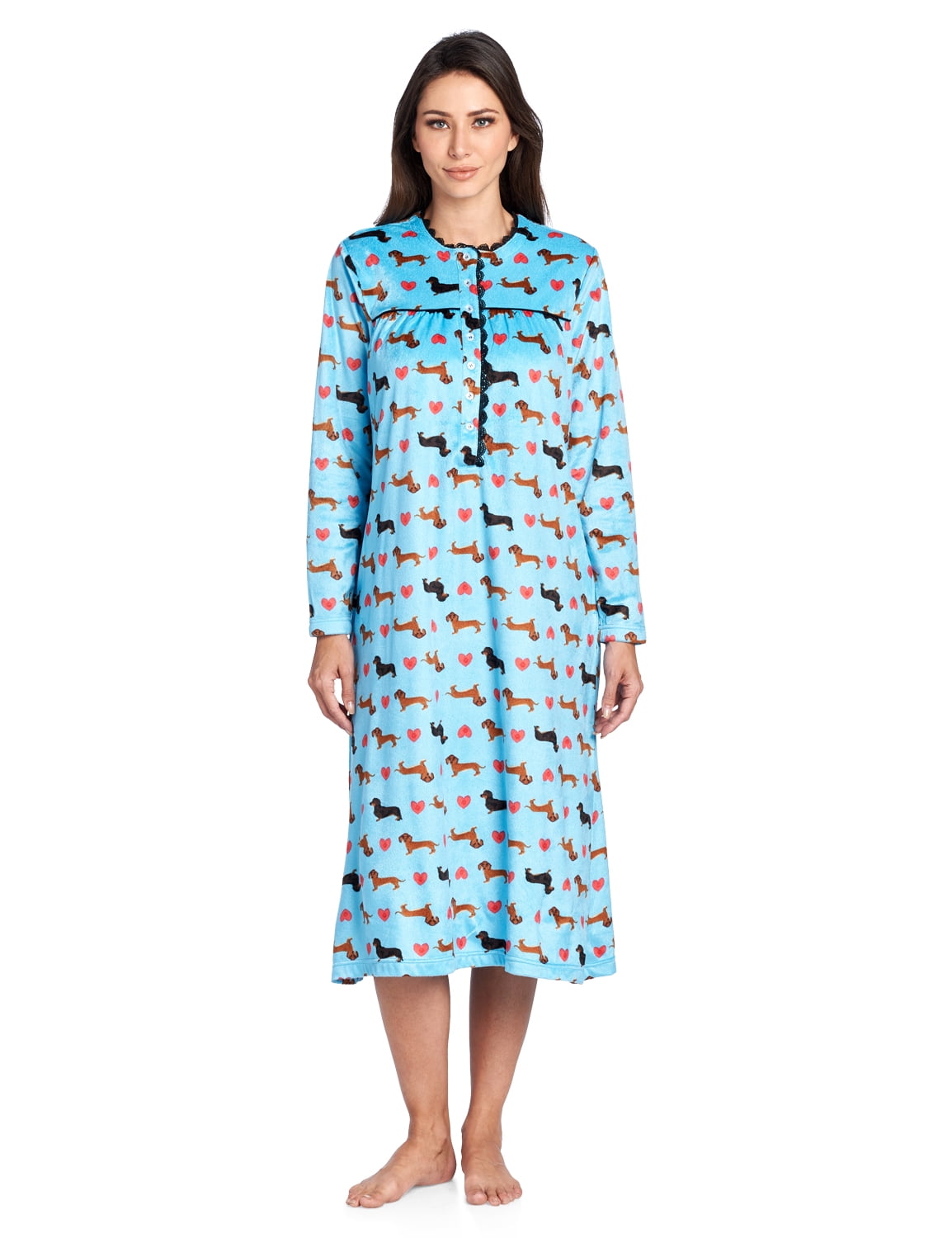 Ashford & Brooks Womens Micro Fleece Long Sleeve Nightgown 