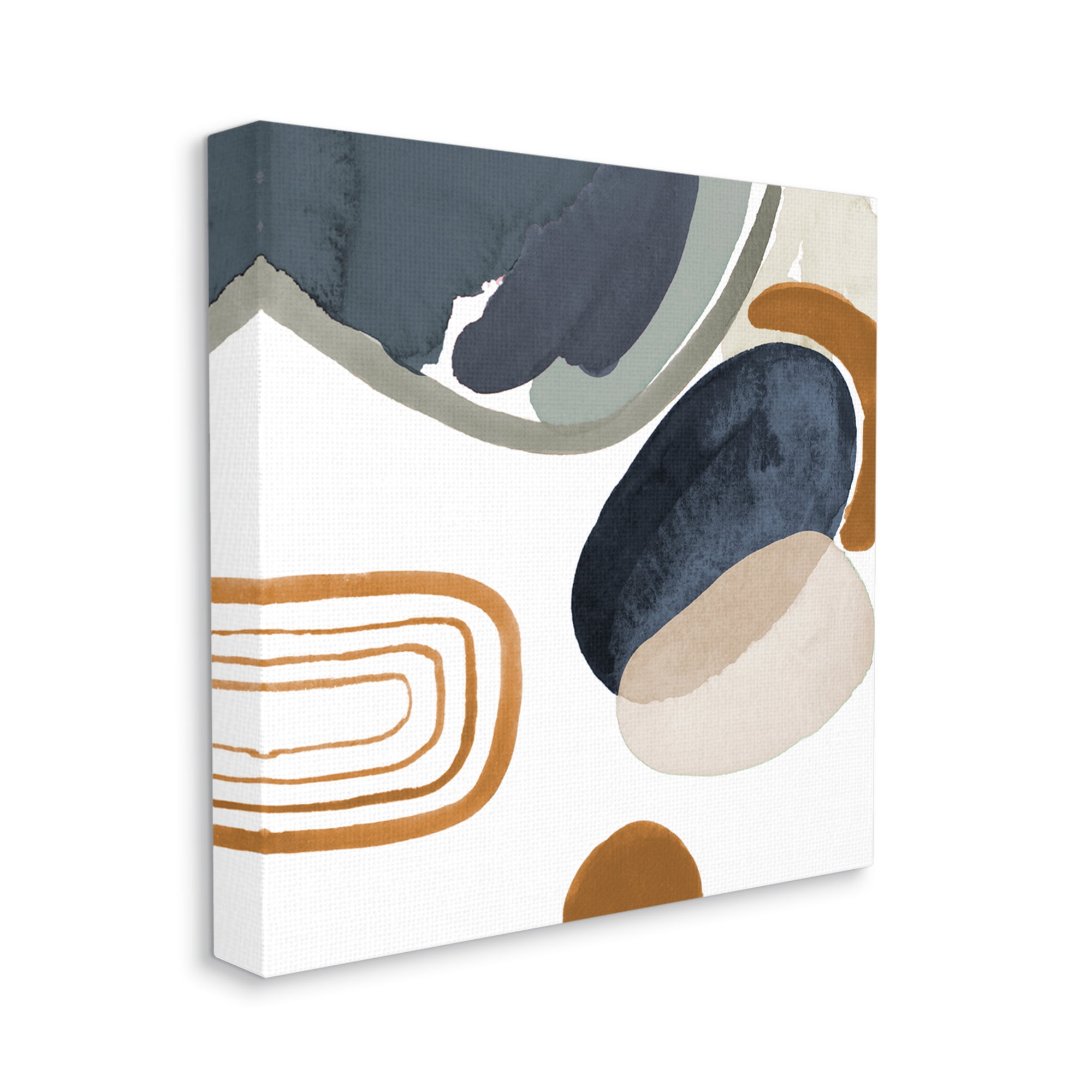 Stupell Industries Abstract Rounded Shapes Striped Pattern Watercolor Detail Painting Gallery Wrapped Canvas Print Wall Art, Design by Lanie Loreth