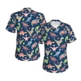 thumbnail image 3 of Yiaed Dinosaur Print Women's T Shirt V-Neck Short Sleeve Shirt Casual Breathable Tee Summer Tops-Small, 3 of 5