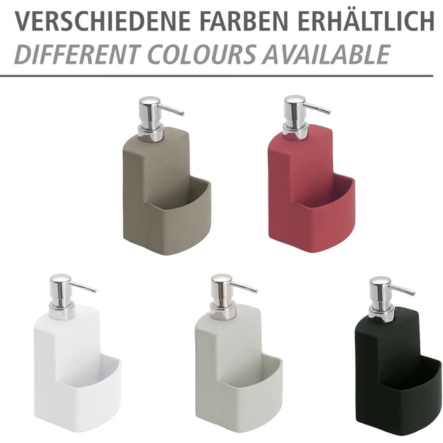 Dispensador de líquido lavavajillas, soporte de esponja Dispensador de líquido lavavajillas, , negro, capacidad 390 ml, 9,5 x 18 x 9,5 cm XianweiShao 8390611317102