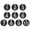 Black With White Text, variant on 1-10 Numbers Tags Plastic Round Numbered Marking Identify ID Key Hang Tag for Dormitory Key Chain Box Gym Cabinet Lockers, Black with White Text