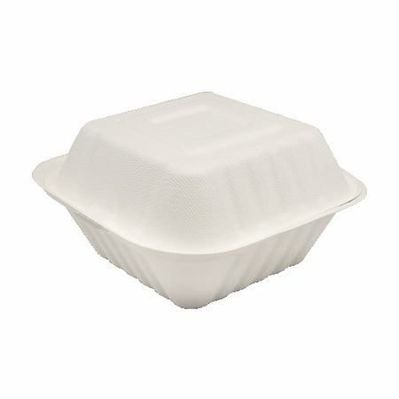 - Clamshell Hinged Box Containers To Go Take Out Food Restaurant Case Disposable Boxes 6x6 100 Count