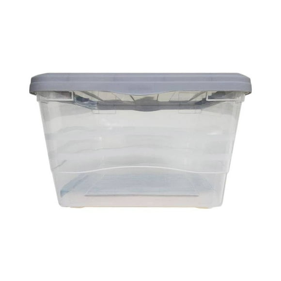 Caja Organizadora Joy Multiusos Translucida Tapa Click Gris 15 Litros