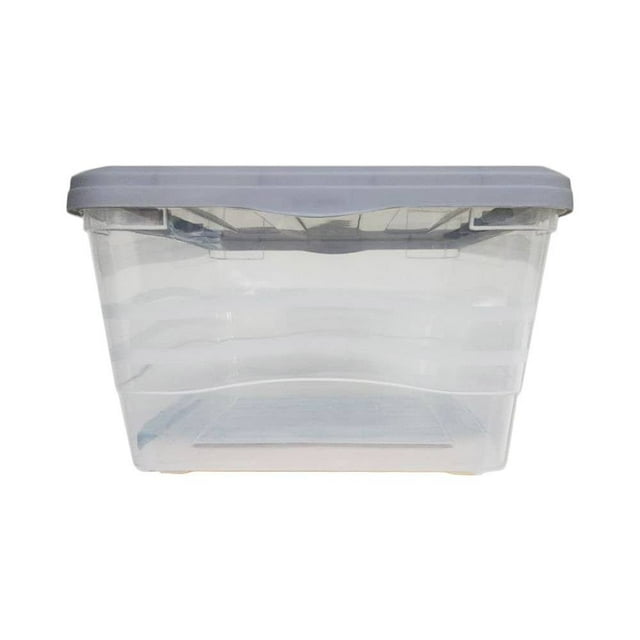 Caja Organizadora Joy Multiusos Translucida Tapa Click Gris 15 Litros